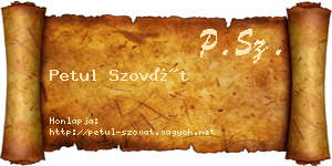 Petul Szovát névjegykártya
